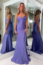 Load image into Gallery viewer, Pretty Mermaid Sweetheart Yellow Long Prom Dress with Bowknot Back