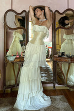 Load image into Gallery viewer, Princess A Line Sweetheart Ivory Corset Party Dress with Ruffles Criss Cross Back