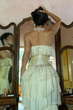 Load image into Gallery viewer, Princess A Line Sweetheart Ivory Corset Party Dress with Ruffles Criss Cross Back