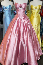 Load image into Gallery viewer, Elegant A Line Sweetheart Pink Corset Prom Dress with 3D Flowers