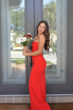 Load image into Gallery viewer, Stunning Sheath Strapless Pink Long Prom Dress with Split Front