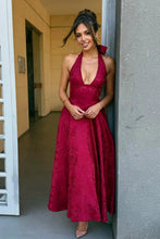 Load image into Gallery viewer, Simple A Line V Neck White Tea Length Party Dress with Corset