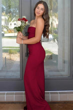 Load image into Gallery viewer, Stunning Sheath Strapless Pink Long Prom Dress with Split Front