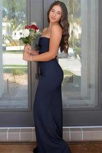 Load image into Gallery viewer, Stunning Sheath Strapless Pink Long Prom Dress with Split Front
