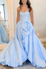 Load image into Gallery viewer, Trendy A Line Strapless Red Corset Prom Dress with 3D Flowers