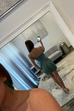 Load image into Gallery viewer, Bling Sheath Sweetheart Fuchsia Short Homecoming Dress with Beading Slit