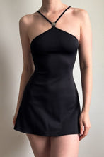 Load image into Gallery viewer, Simple A Line Halter Neck Black Short Homecoming Dress