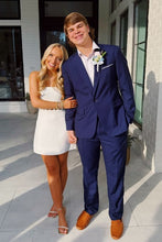 Load image into Gallery viewer, Simple A Line Strapless White Short Homecoming Dress with Keyhole