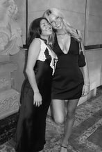 Load image into Gallery viewer, Simple A Line V Neck Black Short Homecoming Dress