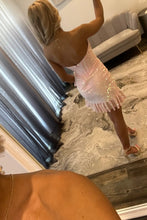 Load image into Gallery viewer, Sparkling Short Tight Homecoming Dress with Ruffle Hem and Sweetheart Neckline