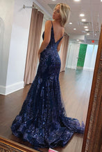 Load image into Gallery viewer, Sparkly Mermaid Spaghetti Straps Zipper Back Long Prom Dress