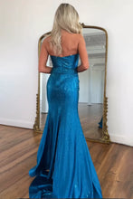 Load image into Gallery viewer, Sparkly Mermaid Sweetheart Royal Blue Long Prom Dress with Beading