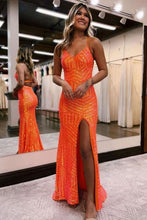 Load image into Gallery viewer, Sparkly Sequin Long Glitter Prom Party Dress With Split