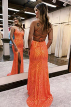 Load image into Gallery viewer, Sparkly Sequin Long Glitter Prom Party Dress With Split