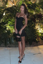 Load image into Gallery viewer, Sparkly A Line Spaghetti Straps Dark Green Short Homecoming Dress with Beading