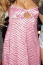 Load image into Gallery viewer, Sparkly A Line Spaghetti Straps Gold Sequins Short Homecoming Dress with Keyhole