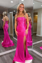 Load image into Gallery viewer, Sparkly Mermaid Strapless Green Long Prom Dress with Beading