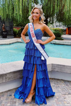 Load image into Gallery viewer, Sparkly A Line Sweetheart Hot Pink Long Prom Dress with Beading