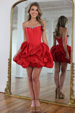 Load image into Gallery viewer, Sweety A Line Strapless Pink Corset Homecoming Dress with Beading