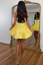 Load image into Gallery viewer, Strapless Red Corset Homecoming Dress with Dramatic Rose Detail
