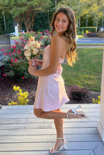 Load image into Gallery viewer, Stunning A Line Strapless Light Pink Mini Party Dress