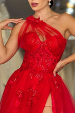 Load image into Gallery viewer, Stunning Lilac A-Line One Shoulder Long Tulle Formal Dress with Appliques