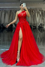 Load image into Gallery viewer, Stunning Lilac A-Line One Shoulder Long Tulle Formal Dress with Appliques