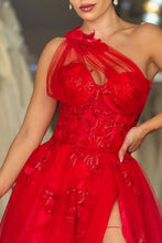 Load image into Gallery viewer, Stunning Lilac A-Line One Shoulder Long Tulle Formal Dress with Appliques