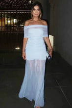 Load image into Gallery viewer, Stunning Mermaid Off the Shoulder Black Long Party Dress with Ruched