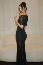 Load image into Gallery viewer, Stunning Mermaid Off the Shoulder Black Long Party Dress with Ruched