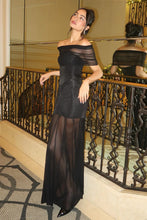 Load image into Gallery viewer, Stunning Mermaid Off the Shoulder Black Long Party Dress with Ruched