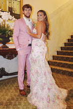 Load image into Gallery viewer, Stunning Mermaid Sweetheart Light Pink Corset Prom Dress with Appliques