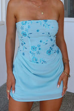 Load image into Gallery viewer, Stunning Sheath Strapless Blue Short Homecoming Dress with Beading