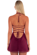 Load image into Gallery viewer, Stylish A Line Halter Neck Blue Short Homecoming Dress with Criss Cross Back