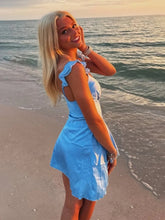 Load image into Gallery viewer, Stylish A Line Spaghetti Straps Blue Short Homecoming Dress with Ruffles