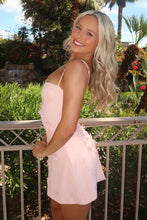 Load image into Gallery viewer, Stylish A Line Spaghetti Straps Pink Short Homecoming Dress with Appliques