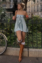 Load image into Gallery viewer, Stylish A Line Strapless Blue Short Homecoming Dress with Ruffles