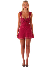 Load image into Gallery viewer, Stylish A Line Sweetheart Red Polka Dots Short Homecoming Dress with Criss Cross Back