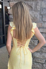 Load image into Gallery viewer, Stylish Glitter Mermaid Lace Up Long Beaded Prom Dress with Ruffles