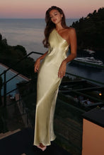 Load image into Gallery viewer, Stylish Mermaid One Shoulder Light Yellow Long Party Dress with Backless
