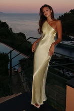 Load image into Gallery viewer, Stylish Mermaid One Shoulder Light Yellow Long Party Dress with Backless
