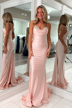 Load image into Gallery viewer, Stylish Mermaid Spaghetti Straps Light Pink Long Prom Dress with Beading