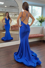 Load image into Gallery viewer, Charming Mermaid Spaghetti Straps Candy Pink Long Prom Dress with Sweep Train