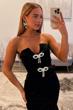 Load image into Gallery viewer, Stylish Mermaid Sweetheart Hot Pink Long Prom Dress with Bowknot