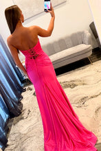 Load image into Gallery viewer, Stylish Mermaid Sweetheart Hot Pink Long Prom Dress with Keyhole