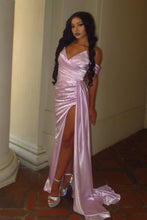 Load image into Gallery viewer, Stylish Mermaid Sweetheart Pink Long Prom Dress with Split Front