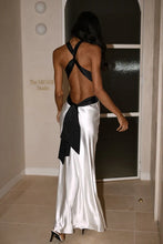 Load image into Gallery viewer, Stylish Sheath Halter Neck White Long Party Dress with Open Back