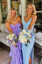 Load image into Gallery viewer, Stylish Sheath Spaghetti Straps/Sweetheart Light Blue/ Purple Long Prom Dress