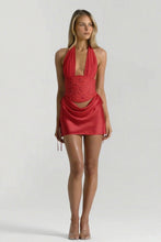Load image into Gallery viewer, Stylish Two Piece Halter Neck Light Pink Short Homecoming Dress with Sequins