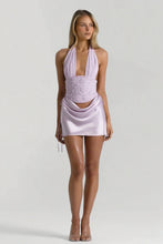 Load image into Gallery viewer, Stylish Two Piece Halter Neck Light Pink Short Homecoming Dress with Sequins